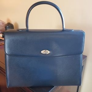 Vintage Coach Black Leather Top Handle Bag